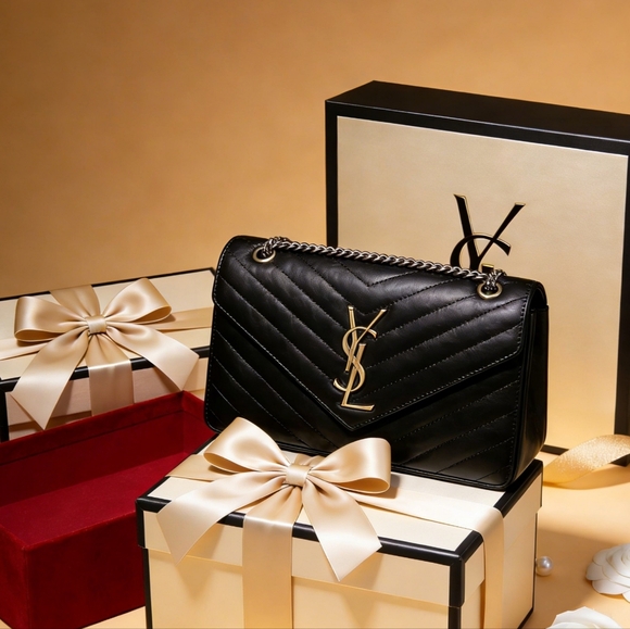 <AUTHENTIC>Saint Laurent Cassandre Matelassé Black - Picture 5 of 6